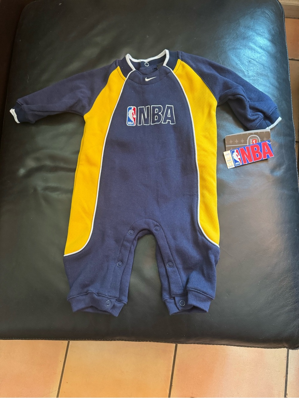 Nike Navy and Yellow NBA Infant One-Piece romper